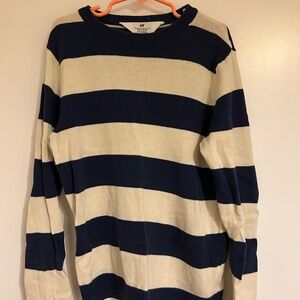 H&M Kids Navy and Cream Striped Sweater